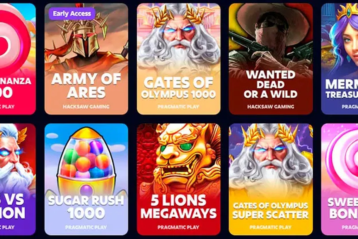 Interfejs główny kasyna Roobet pokazujący gry na żywo i sloty